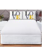 Jogo cama lençol shine queen microfibra 180 fios 3 peças - love branco