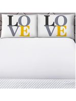 Jogo cama lençol shine queen microfibra 180 fios 3 peças - love branco