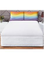 Jogo cama lençol shine casal microfibra 180 fios 3 peças - tie dye branco