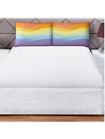 Jogo cama lençol shine casal microfibra 180 fios 3 peças - tie dye branco