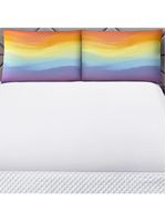 Jogo cama lençol shine casal microfibra 180 fios 3 peças - tie dye branco