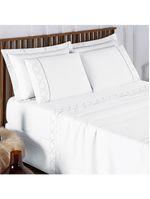 Jogo cama lençol santoro queen micropercal 300 fios 4 peças - branco