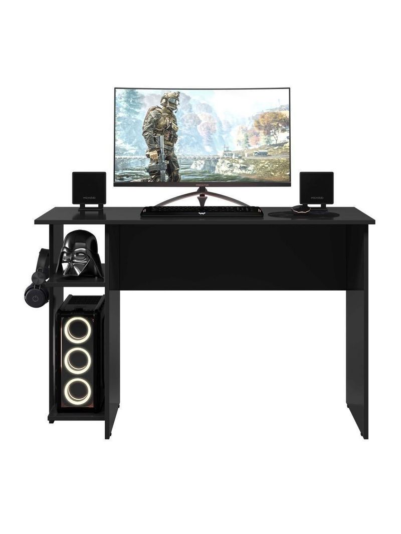 Mesa P/ Escritório E Gamer Preto Fosco (387537)