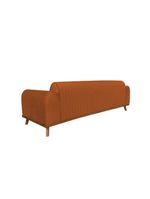 Sofá Living átila 2,10m Em Veludo Terracota Base Madeira Maciça