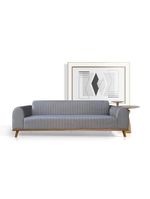 Sofá Living átila 2,50m 5 Lugares Veludo Chumbo