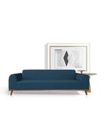 Sofá Living átila 2,30m 4 Lugares Em Veludo Azul Marinho