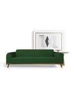 Sofá Living átila 2,10m Em Veludo Verde Base Madeira Maciça