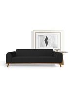 Sofá Living átila 2,50m 5 Lugares Veludo Preto