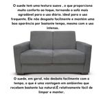 Sofá Estofado 2 Lugares Sala Estar Recepção Mariana Suede Cinza