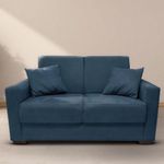 Sofá Estofado 2 Lugares Sala Estar Recepção Gabriela Suede Azul Marinho