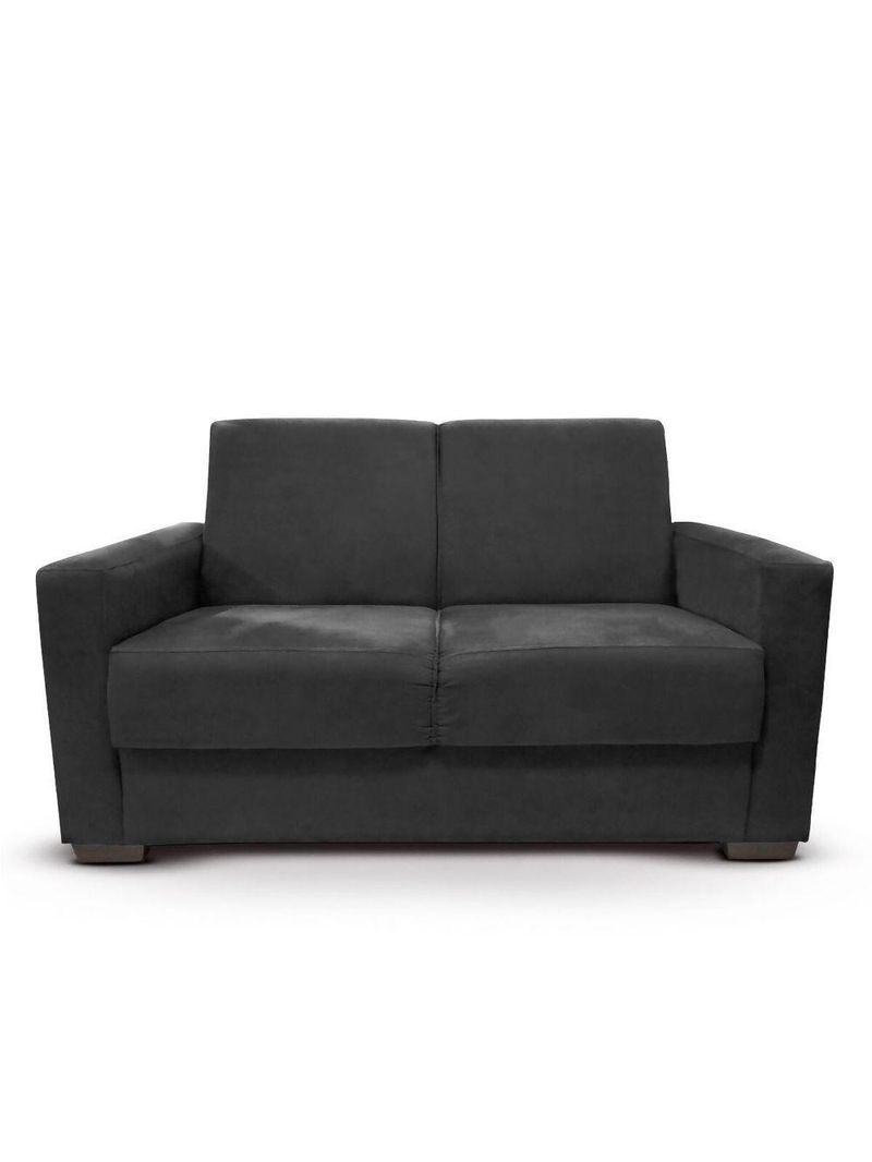 Sofá Estofado 2 Lugares Sala Estar Recepção Mariana Suede Preto