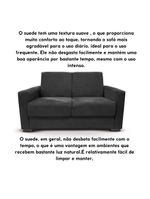 Sofá Estofado 2 Lugares Sala Estar Recepção Mariana Suede Preto