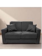 Sofá Estofado 2 Lugares Sala Estar Recepção Mariana Suede Preto