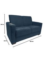 Sofá Estofado 2 Lugares Sala Estar Recepção Mariana Suede Azul Marinho