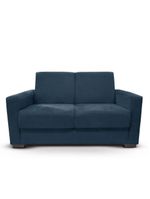 Sofá Estofado 2 Lugares Sala Estar Recepção Mariana Suede Azul Marinho