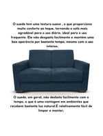 Sofá Estofado 2 Lugares Sala Estar Recepção Mariana Suede Azul Marinho