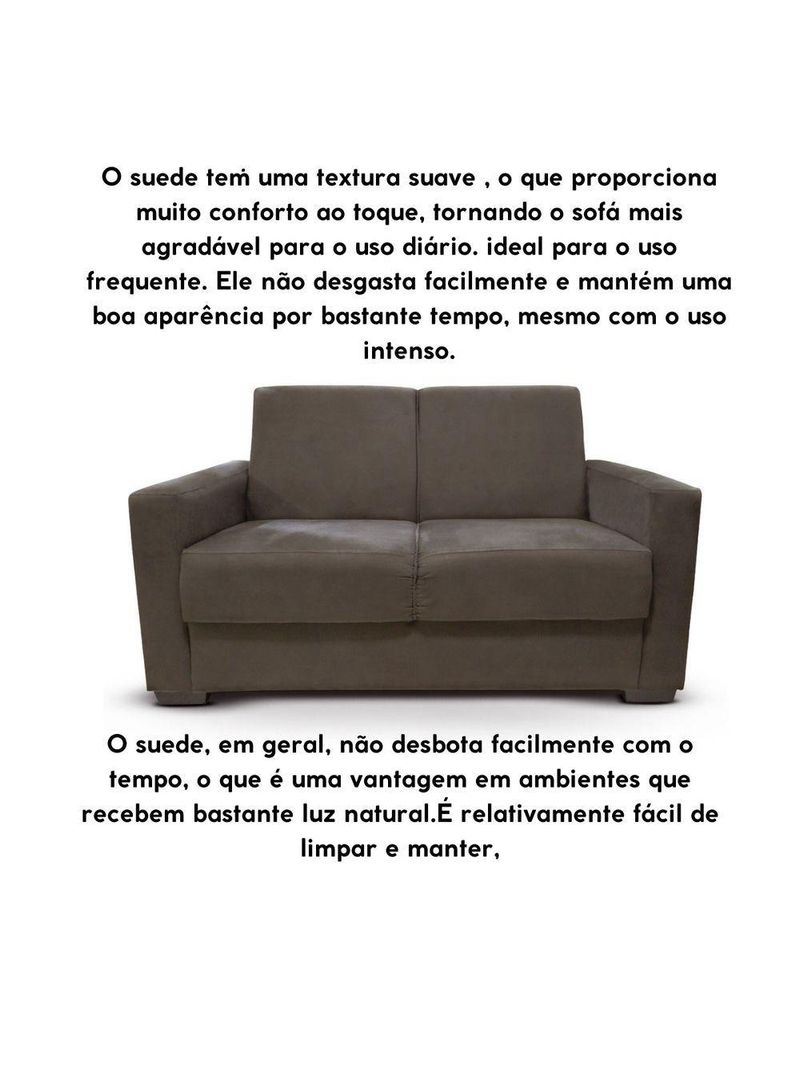 Sofá Estofado 2 Lugares Sala Estar Recepção Mariana Suede Marrom
