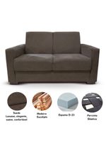 Sofá Estofado 2 Lugares Sala Estar Recepção Mariana Suede Marrom