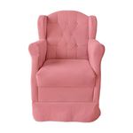Poltrona Decorativa Amamentação Balanço E Puff Bebê Suede Rosê