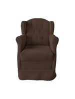 Poltrona Decorativa Amamentação Balanço E Puff Bebê Suede Marrom