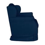 Poltrona Decorativa Amamentação Balanço E Puff Bebê Suede Azul Marinho