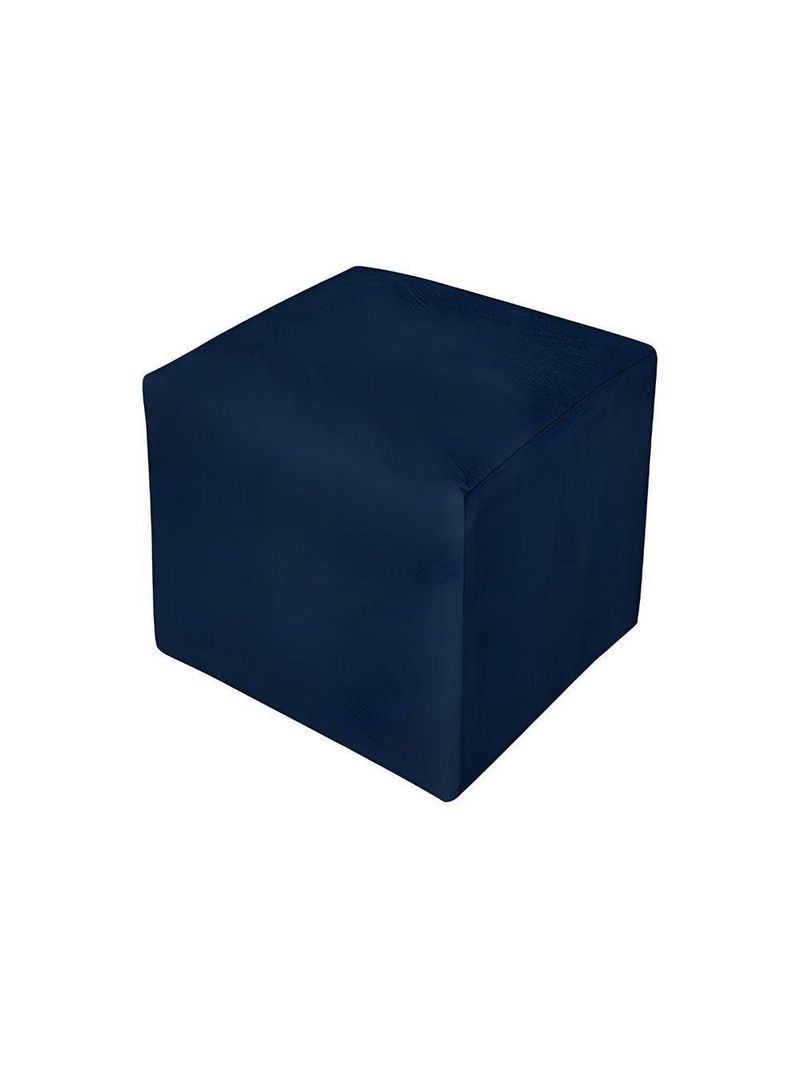 Poltrona Decorativa Amamentação Balanço E Puff Bebê Suede Azul Marinho