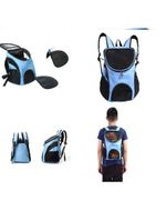 Mochila Passeio Caes Gatos Bolsa Transporte Pet Dog Bag Viagem Canguru Cachorros Petshop Azul