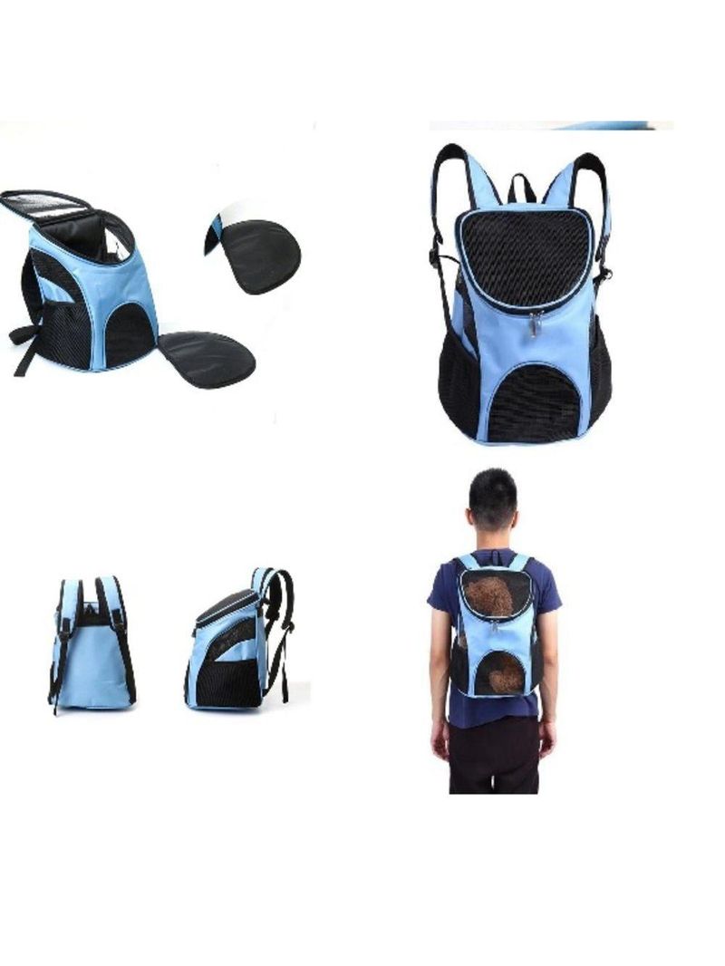 Mochila Passeio Caes Gatos Bolsa Transporte Pet Dog Bag Viagem Canguru Cachorros Petshop Azul