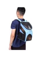 Mochila Passeio Caes Gatos Bolsa Transporte Pet Dog Bag Viagem Canguru Cachorros Petshop Azul