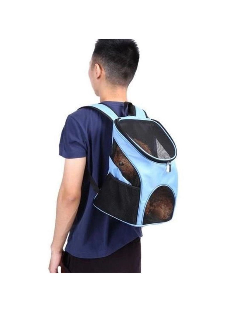 Mochila Passeio Caes Gatos Bolsa Transporte Pet Dog Bag Viagem Canguru Cachorros Petshop Azul