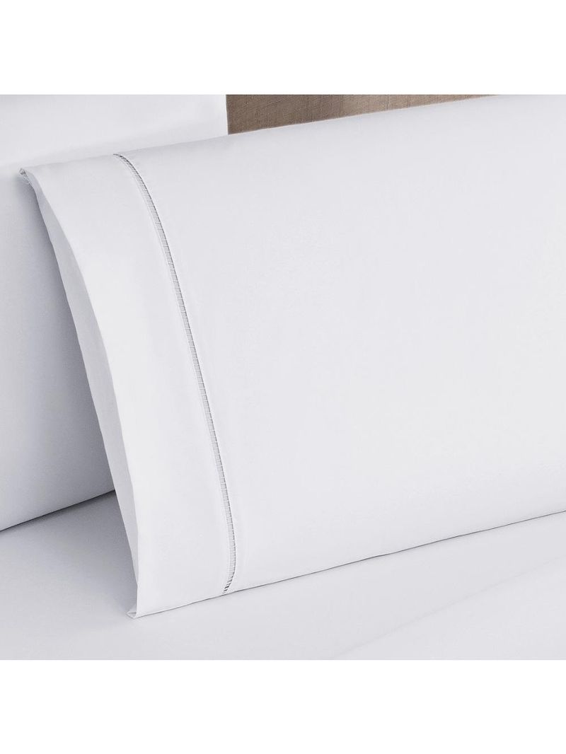 Jogo cama lençol home basic king 180 fios c/ ponto palito 4 peças - branco