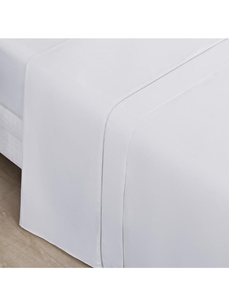 Jogo cama lençol home basic king 180 fios c/ ponto palito 4 peças - branco