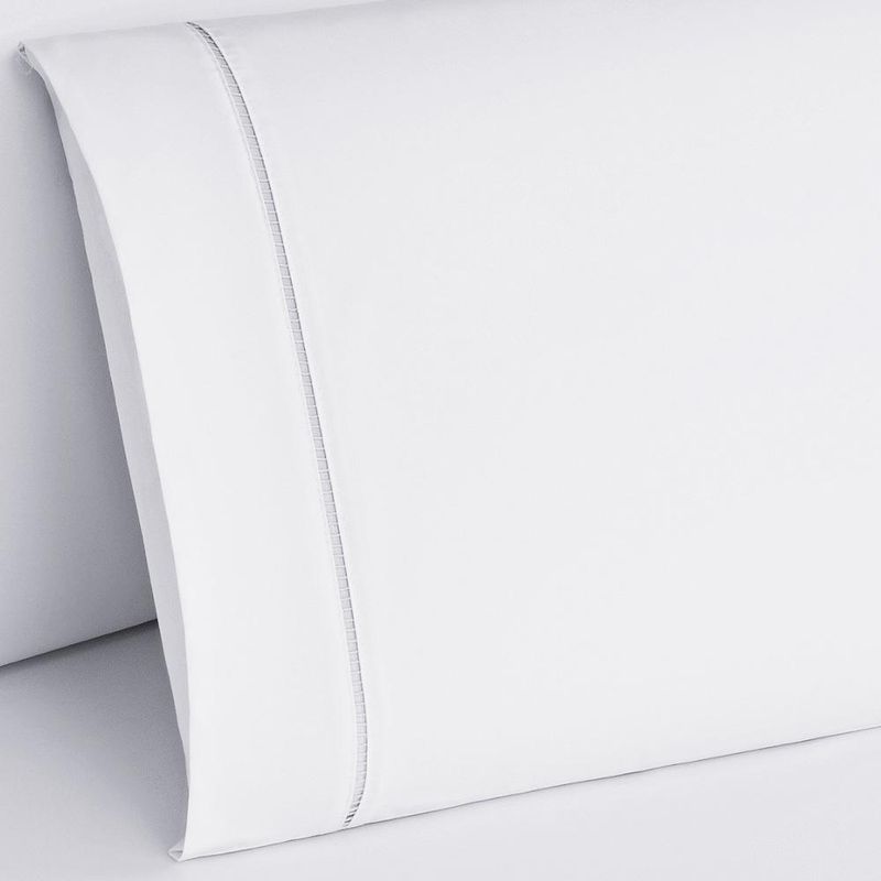 Jogo cama lençol home basic casal 180 fios c/ ponto palito 3 peças - branco