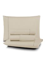 Jogo cama lençol home basic casal 180 fios c/ ponto palito 4 peças - bege