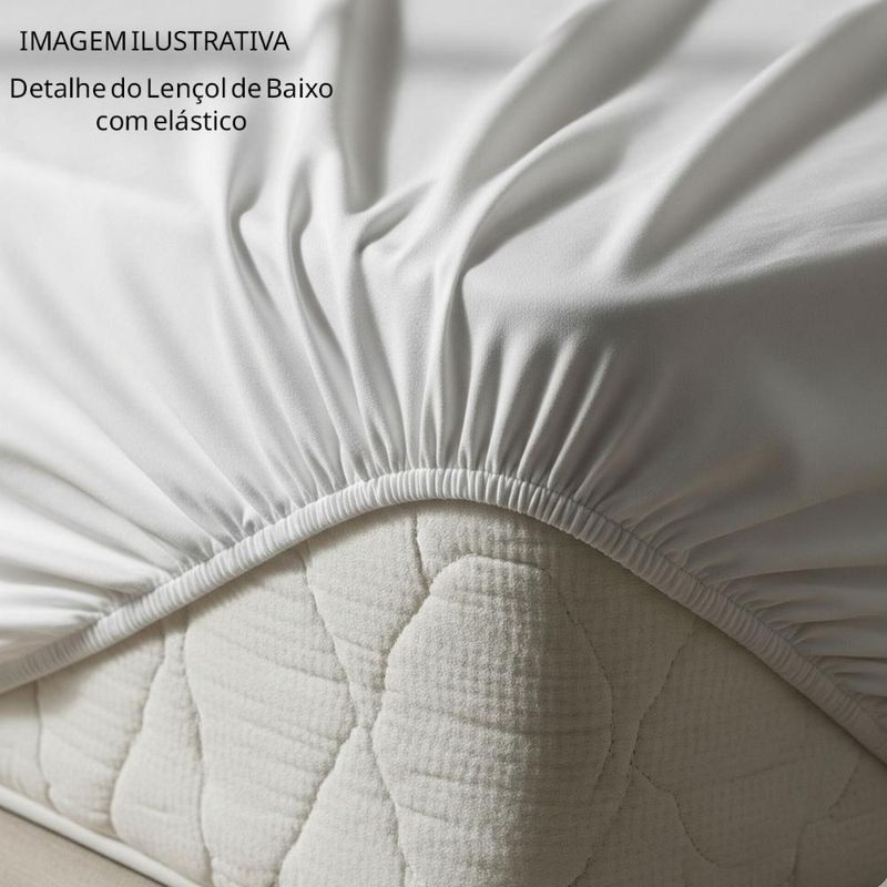 Jogo cama lençol fiore queen estampado 180 fios 100% algodão com babadinho 3 peças bege floral