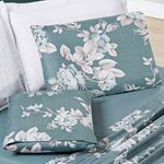 Jogo cama lençol celi king micropercal 200 fios 4 peças - verde floral