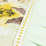 Jogo cama lençol fiore king estampado 180 fios 100% algodão com babadinho 4 peças verde floral
