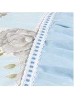 Jogo cama lençol fiore king estampado 180 fios 100% algodão com babadinho 4 peças azul floral