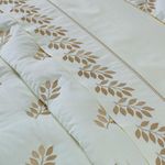 Jogo cama lençol garland queen bordado 100% algodão acetinado 400 fios 4 peças - palha