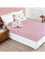 Jogo cama lençol celi king micropercal estampado 200 fios 3 peças borboletas rosê