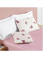 Jogo cama lençol celi king micropercal estampado 200 fios 3 peças borboletas rosê