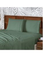 Jogo cama lençol essencial casal micropercal 200 fios 4 peças - verde esmeralda