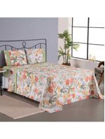 Jogo cama lençol encanto king estampado percal 180 fios c/ ponto palito 4 peças - floral - verde