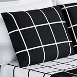 Jogo cama lençol brooklyn king quadriculado micropercal 200 fios 4 peças - preto