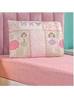 Jogo cama lençol fantasy solteiro infantil microfibra 2 peças - bailarina balé - rosa