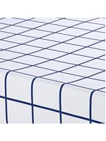 Jogo cama lençol brooklyn queen quadriculado micropercal 200 fios 3 peças - azul marinho
