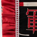 Jogo cama lençol fiore casal padrão estampado 180 fios 100% algodão com babadinho 3 peças vermelho oriental japonês