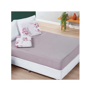 Jogo cama lençol celi solteiro micropercal 200 fios 2 peças - palha florido