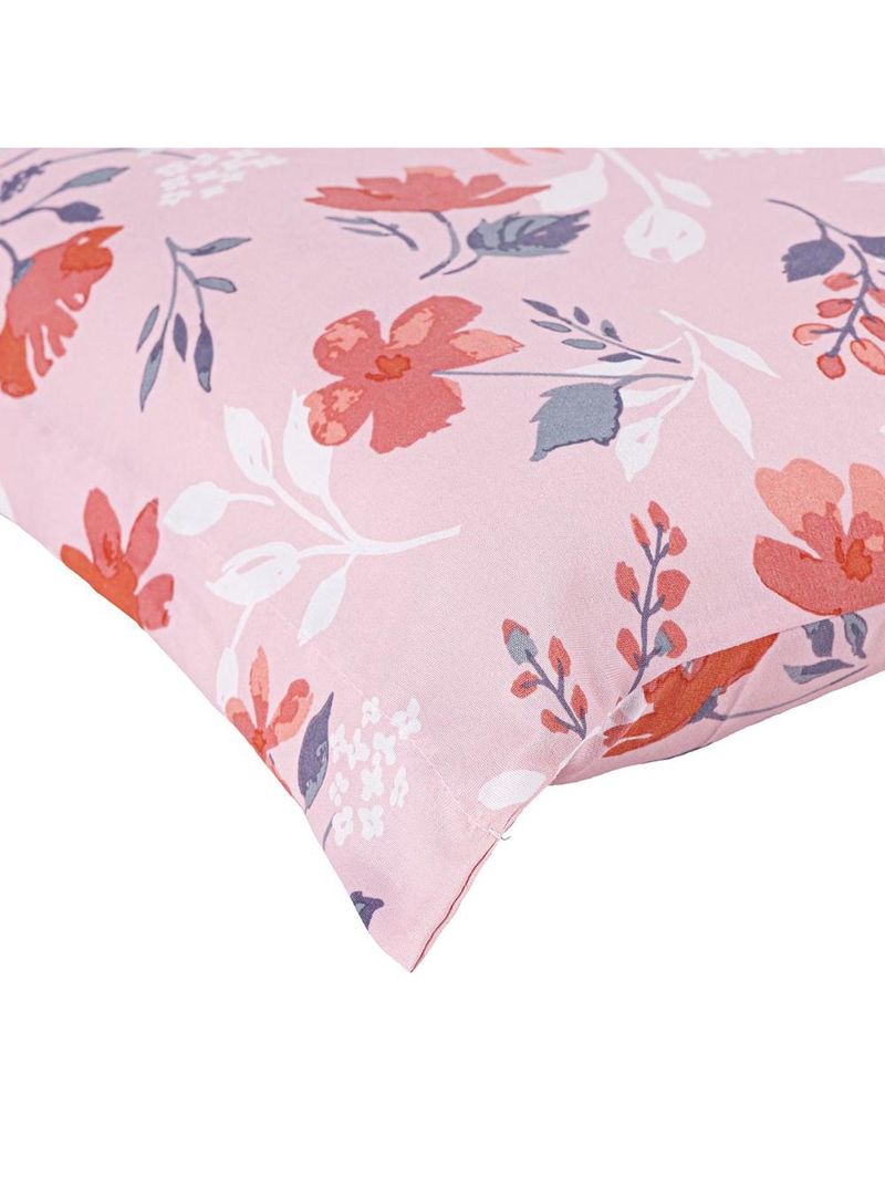 Jogo cama lençol belle queen 400 fios estampado 4 peças floral rosê