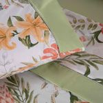 Jogo cama lençol encanto casal padrão estampado percal 180 fios c/ ponto palito 4 peças - floral - verde